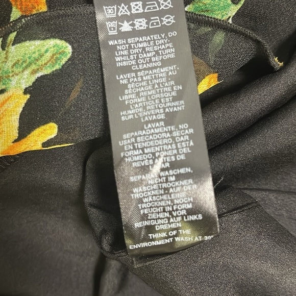 Topshop Women’s Black/Yellow Floral Wrap Mini Ruffle Dress Size 10 NWT - Picture 10 of 10